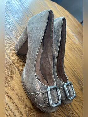 Fossil Maddox Womens Leather Pumps 3.25" Block Heels (shoes 21)